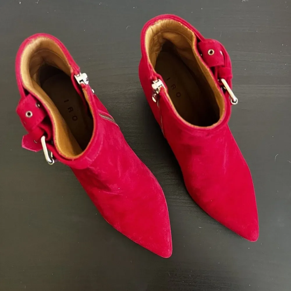 IRO LINAC Ankle Boots In Red Womens Size‎ Eu 39 / US 8 - 8.5 New In Box